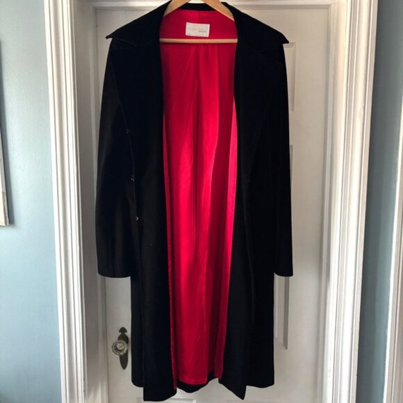 Equestrian Designs Black Velvet Overcoat Size Large - Picture 2 of 15